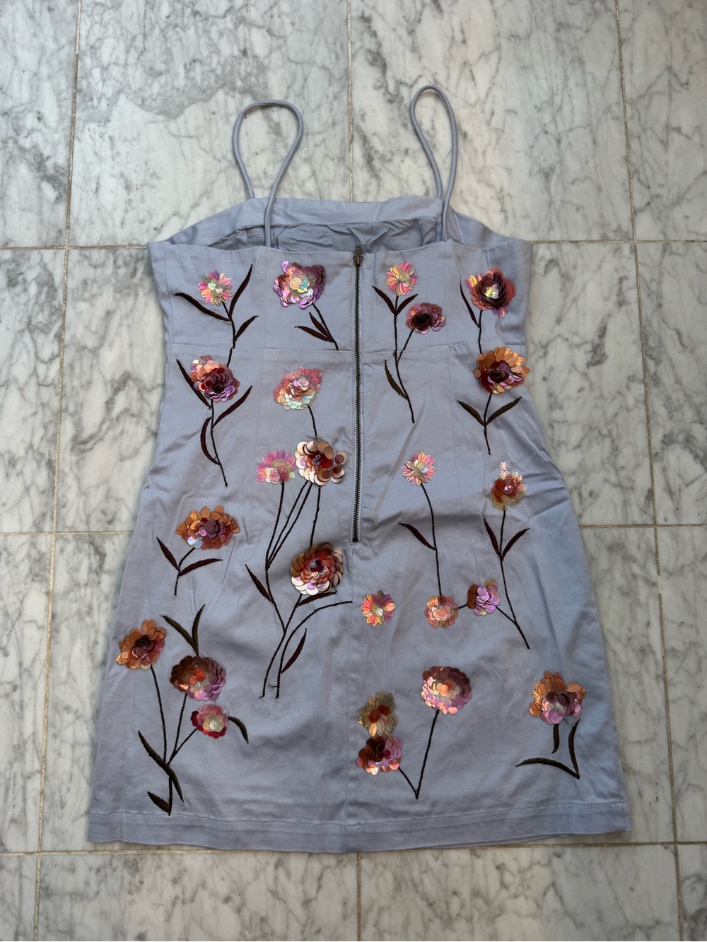 Anthropologie Light Blue Floral Dress - Picture 3 of 3